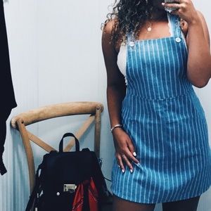 Striped Overall Dress